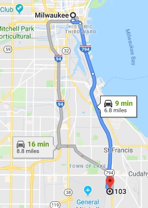 Directions from Milwaukee to our Cudahy office